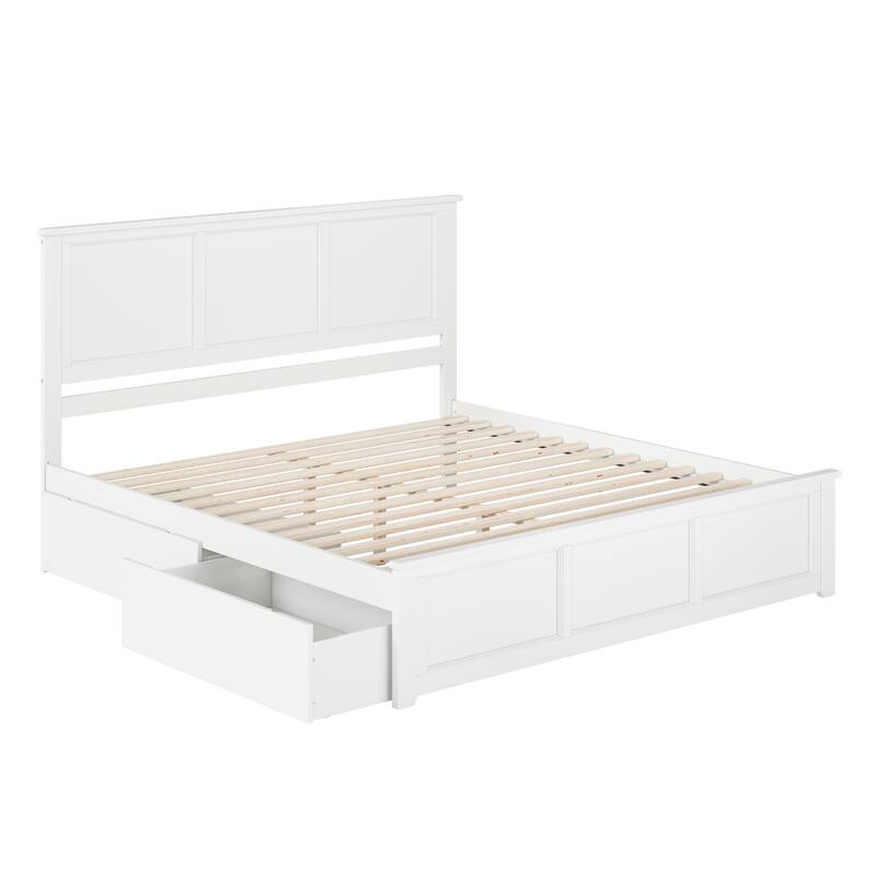 Madison Platform Bed with Matching Footboard with Storage Drawers