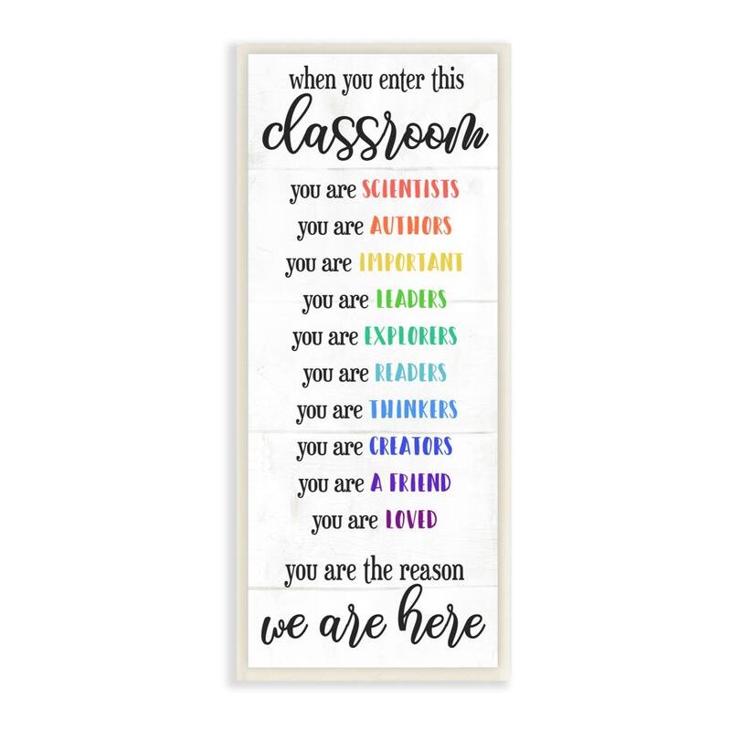 Stupell Inspirational Types of Students Everyday Classroom Sign Wood Wall Art,7x17 - White - 7 x 17