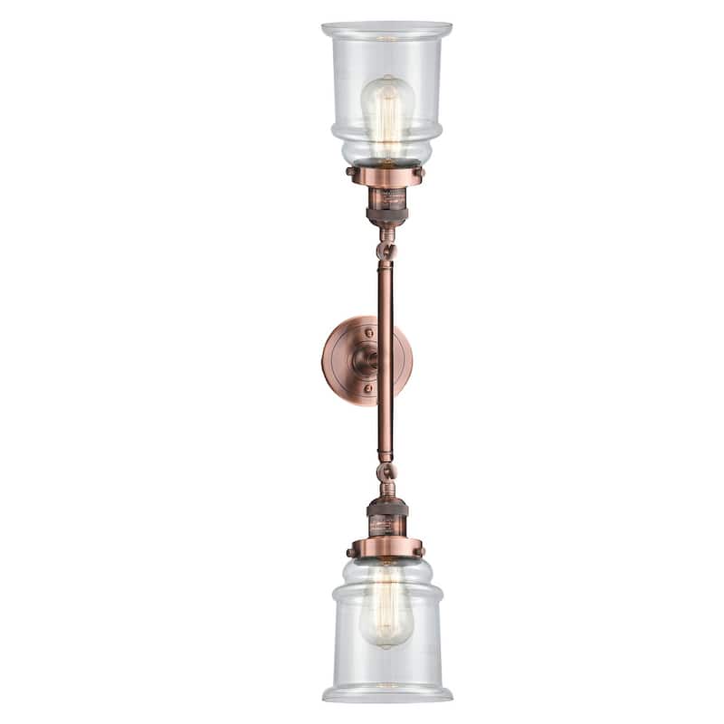 Innovations Lighting Canton 2 Light 25" Wide Bathroom Vanity Light - Antique Copper / Clear