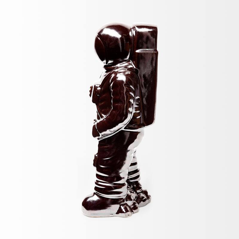 Over the Moon Silverplated Astronaut Sculpture - 4"W x 4"D x 10"H
