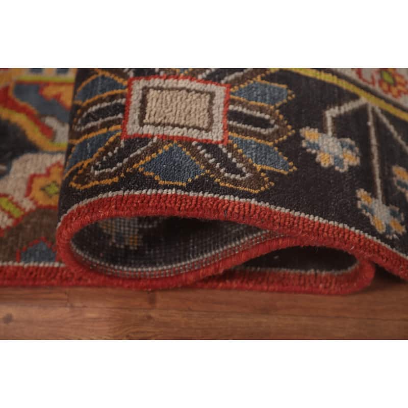 Orange Geometric Heriz Serapi Area Rug Handmade Wool Carpet - 7'11"x 9'8"
