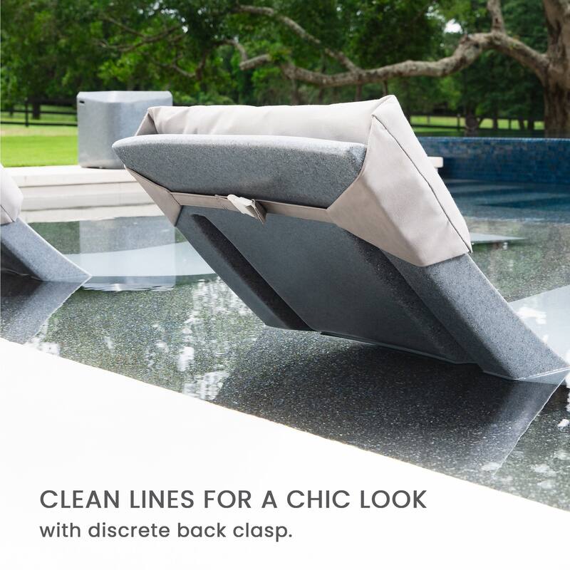 Aqua Outdoors inPool Chaise Set-Two Chaises-Two Pillows-Two Chaise Risers-One Large in Pool Side Table - ledges 9"-14"in Deep