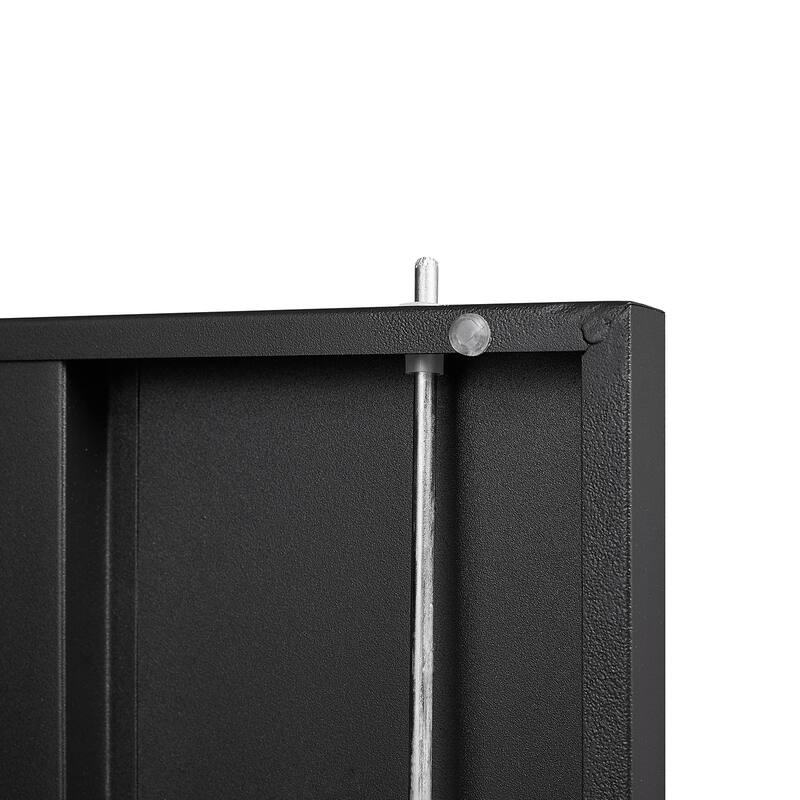 Anmytek Black Lockable Storage Cabinet with Hanging Rod and Adjustable Shelves Secure Wardrobe for Bedroom and Living Room