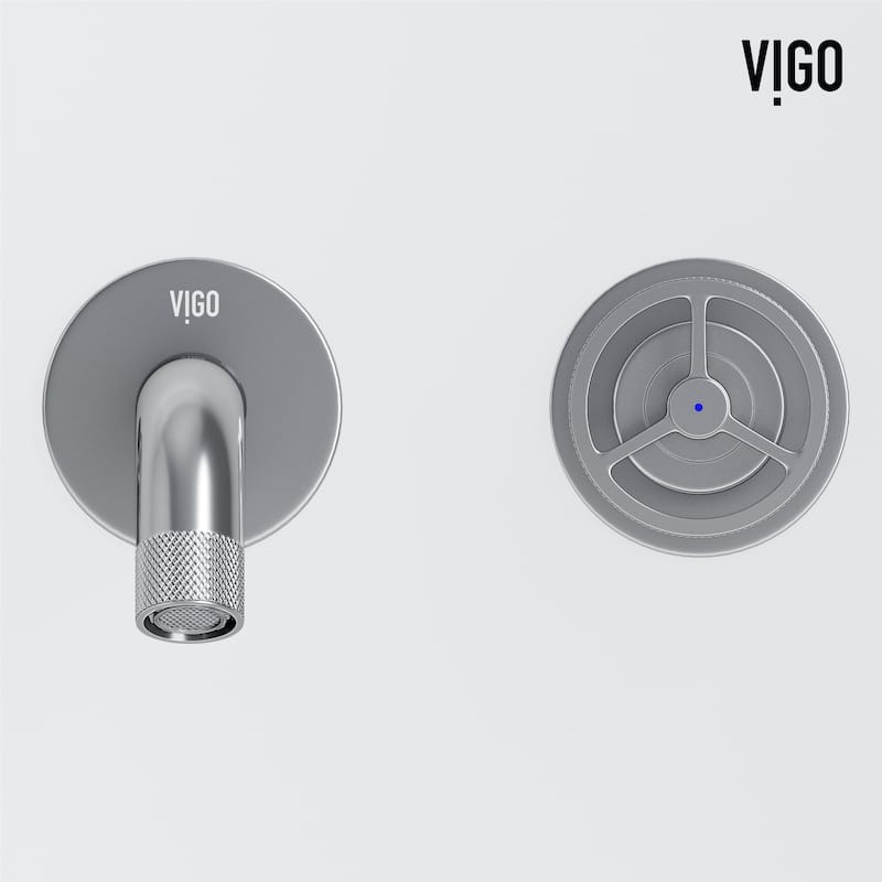 VIGO Vinca 18"L x 14"W MatteStone Vessel Sink and Cass Wall Mount Faucet Set