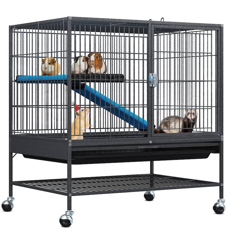 Metal 2-Tiers Small Animal Cages Indoor Critter Nation Cage