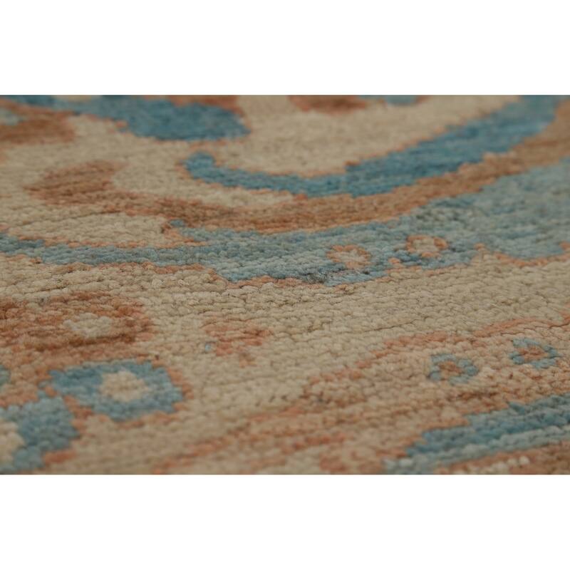 Vegetable Dye Transitional Oushak Turkish Rug Hand-Knotted Wool Carpet - 8'11"x 11'11"