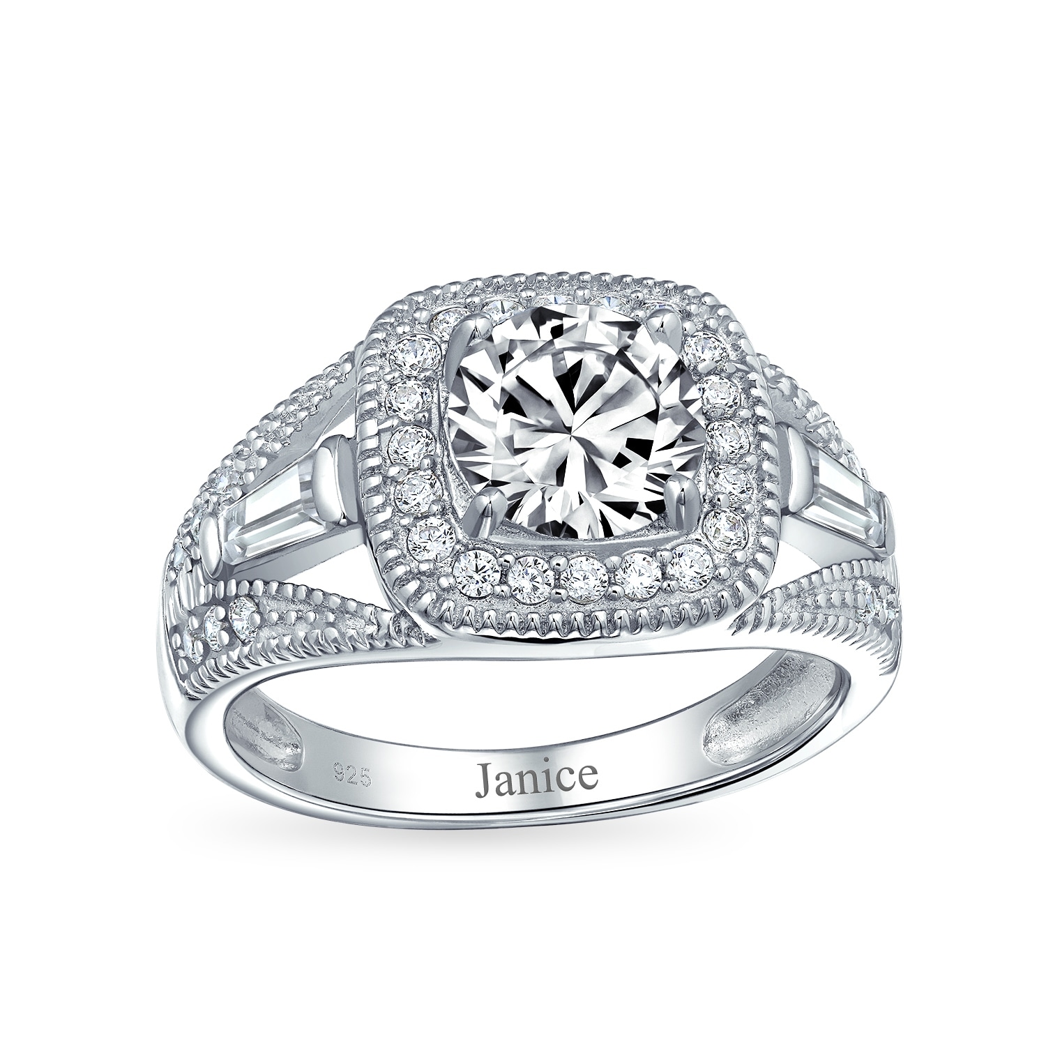 Shop 2ct Cushion Cut Solitaire 925 Sterling Silver Halo Cz