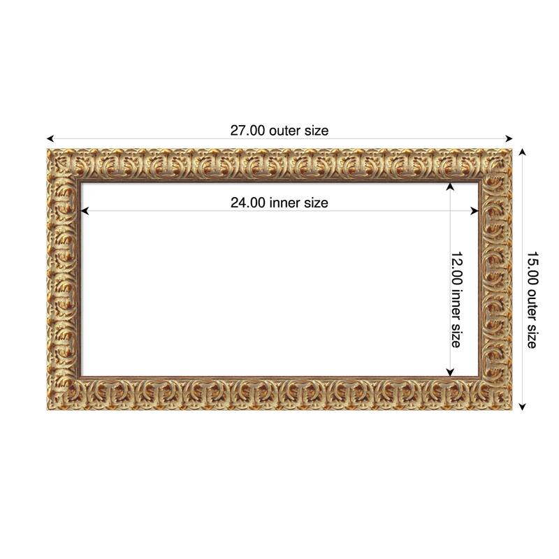 Amanti Art Florentine Gold Framed Dry Erase Magnetic Board - 27 x 15 in