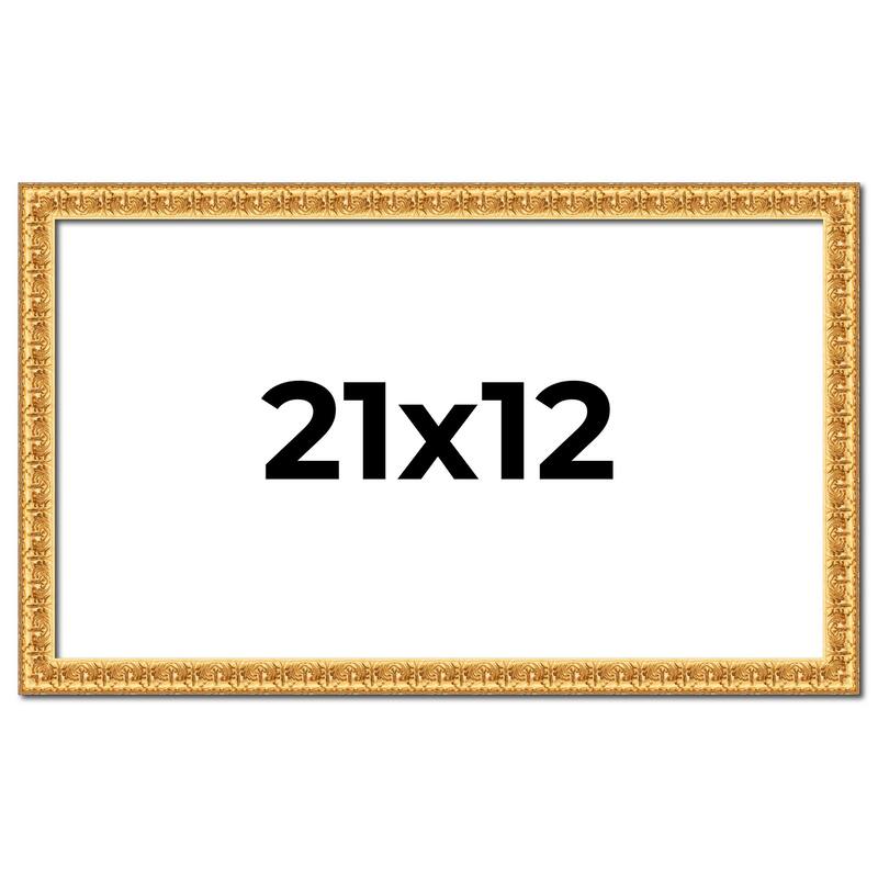 21x12 Frame Gold Real Wood Picture Frame Width 1 inches | Interior