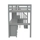 preview thumbnail 6 of 7, Twin Loft Bed with Desk & Storage Drawers - Gray