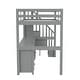 preview thumbnail 6 of 7, Twin Size Loft Bed Frame with Built-in Desk and Double Storage Drawers for Kids - Gray