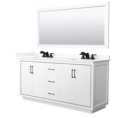 Icon 72-inch Double Vanity, Quartz Top, 70-inch Mirror