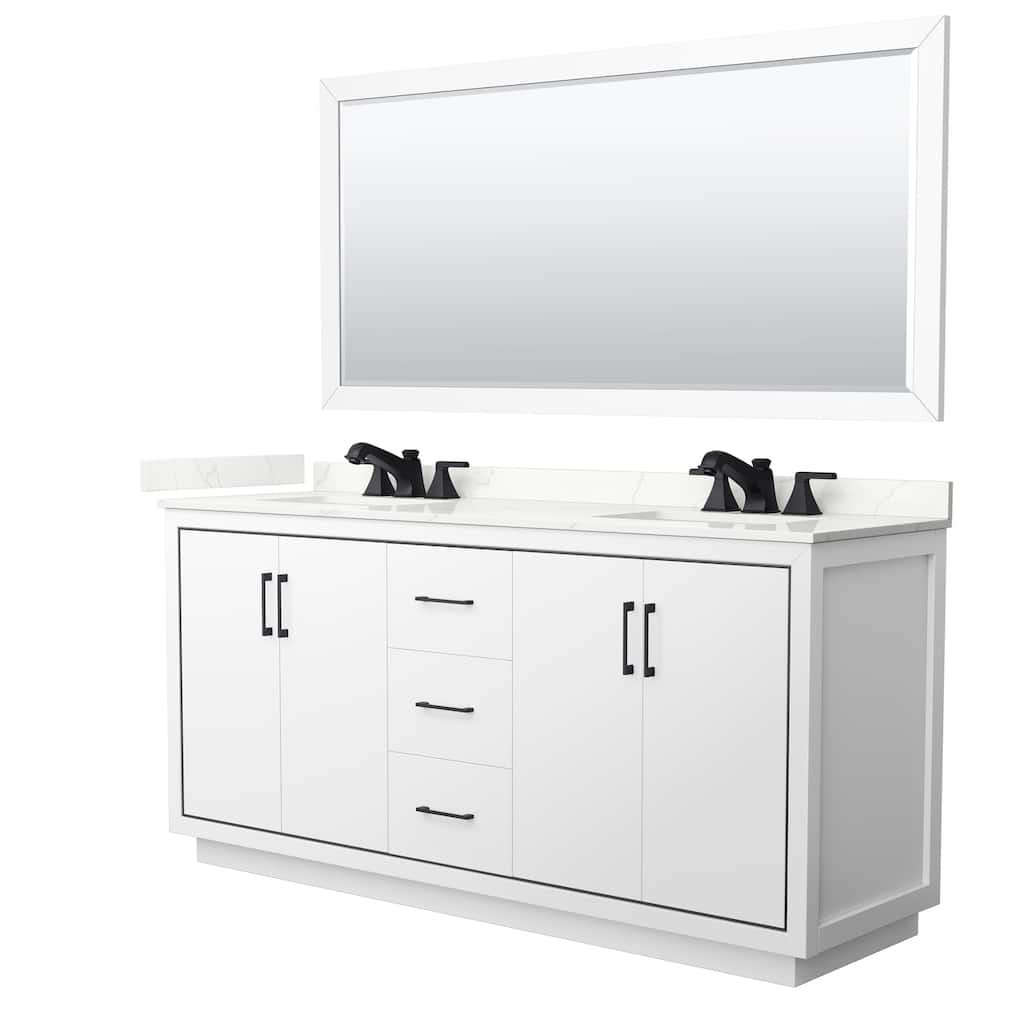 Icon 72-inch Double Vanity, Quartz Top, 70-inch Mirror