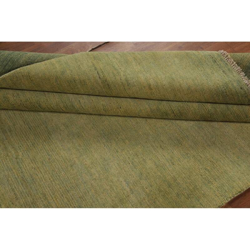Light Green Modern Gabbeh Oriental Area Rug Handmade Wool Carpet - 4'11" x 6'7"