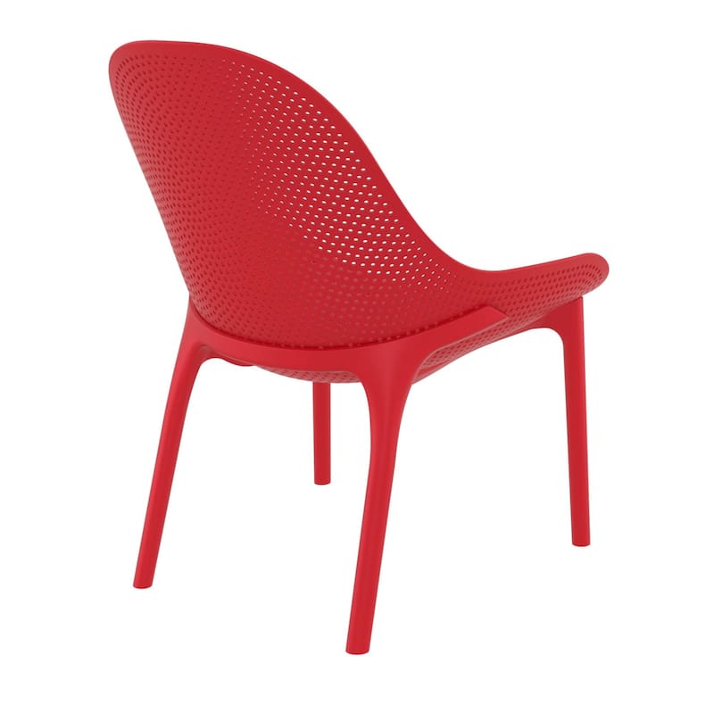 32.75" Red Solid Patio Lounge Chair