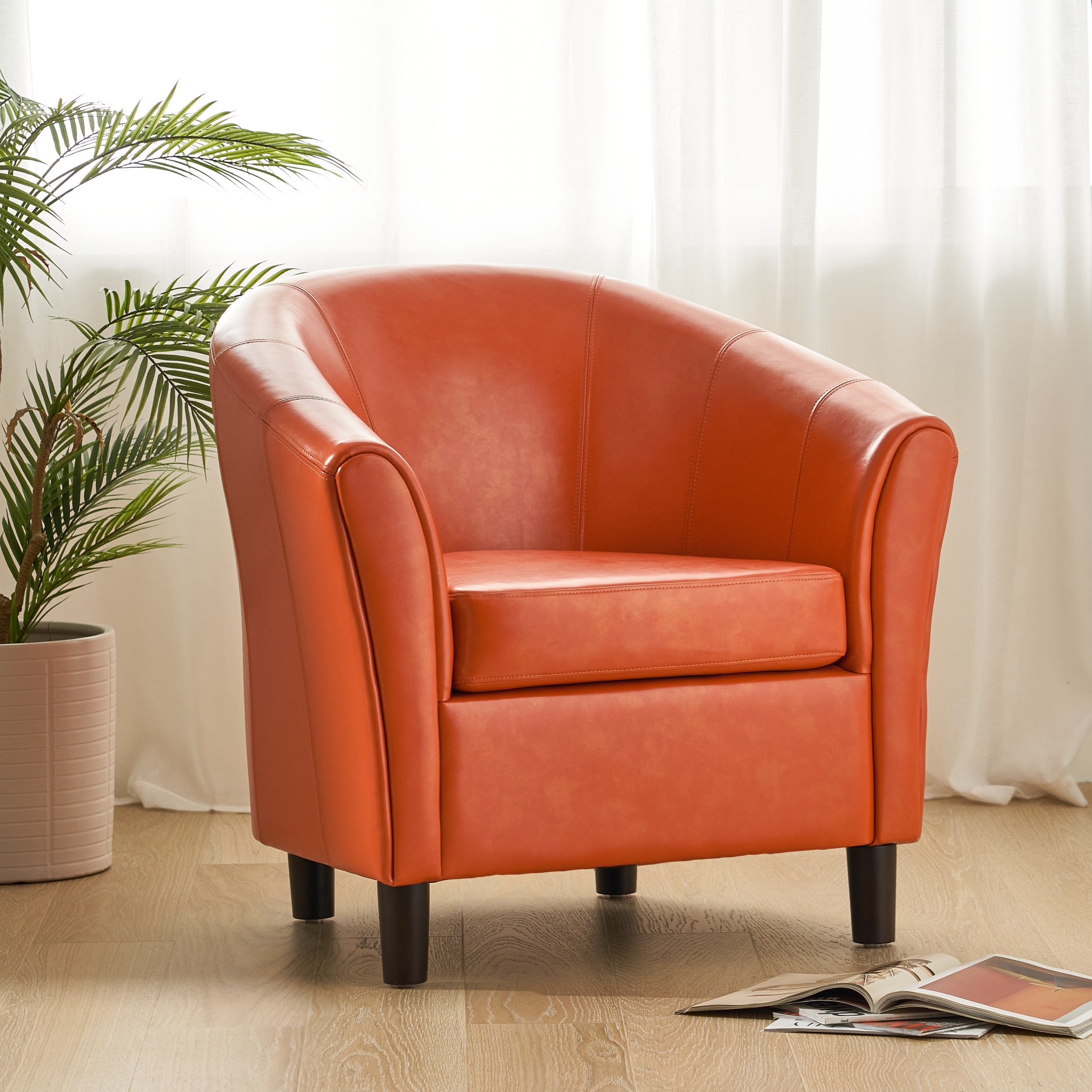 Bonded leather best sale club chair