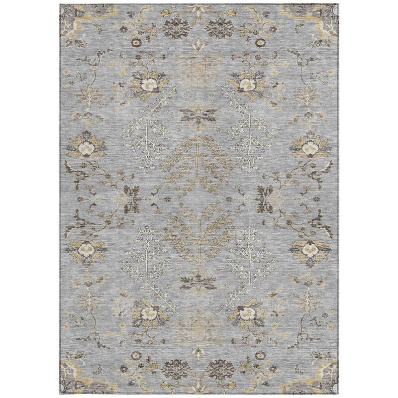 HomeRoots Floral Transitional Rectangle Outdoor Rug