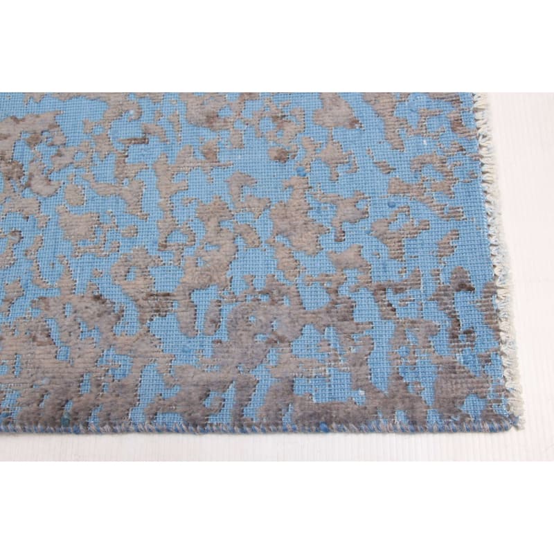 ECARPETGALLERY Hand-knotted Color Transition Sky Blue Wool Rug - 4'2 x 5'3