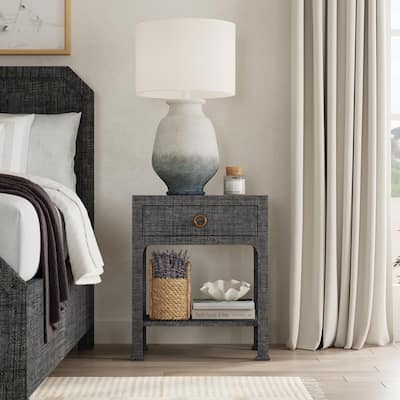 Chatham 1-Drawer Raffia Nightstand