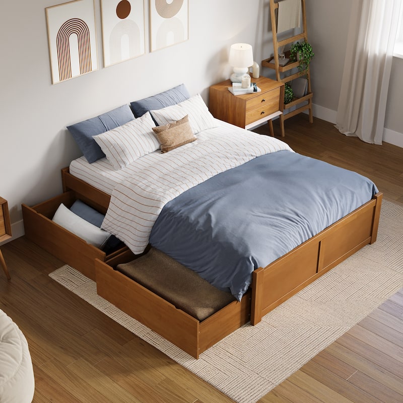 Concord Platform Bed with Footboard and Storage Drawers