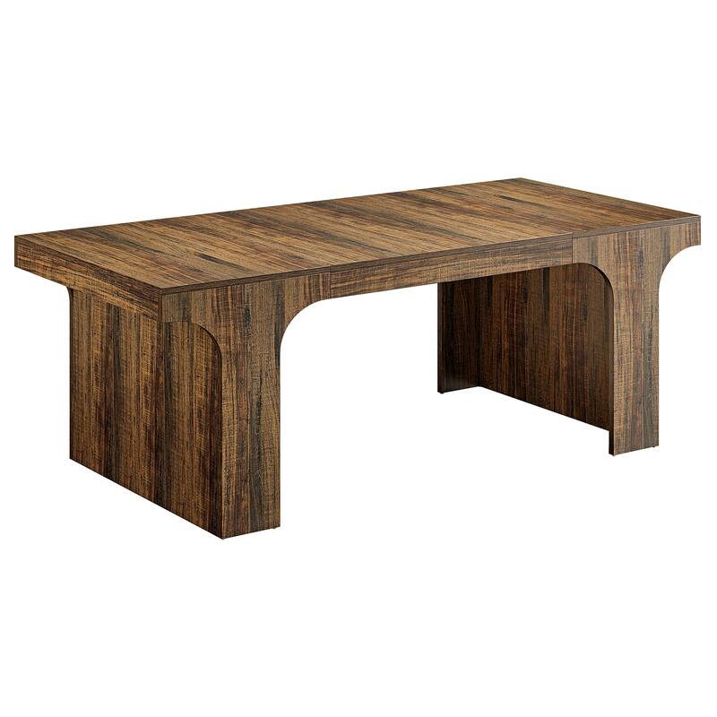71" Large Wood Dining Table, Rectangular Kitchen Table, Dinner Accent Gathering Table