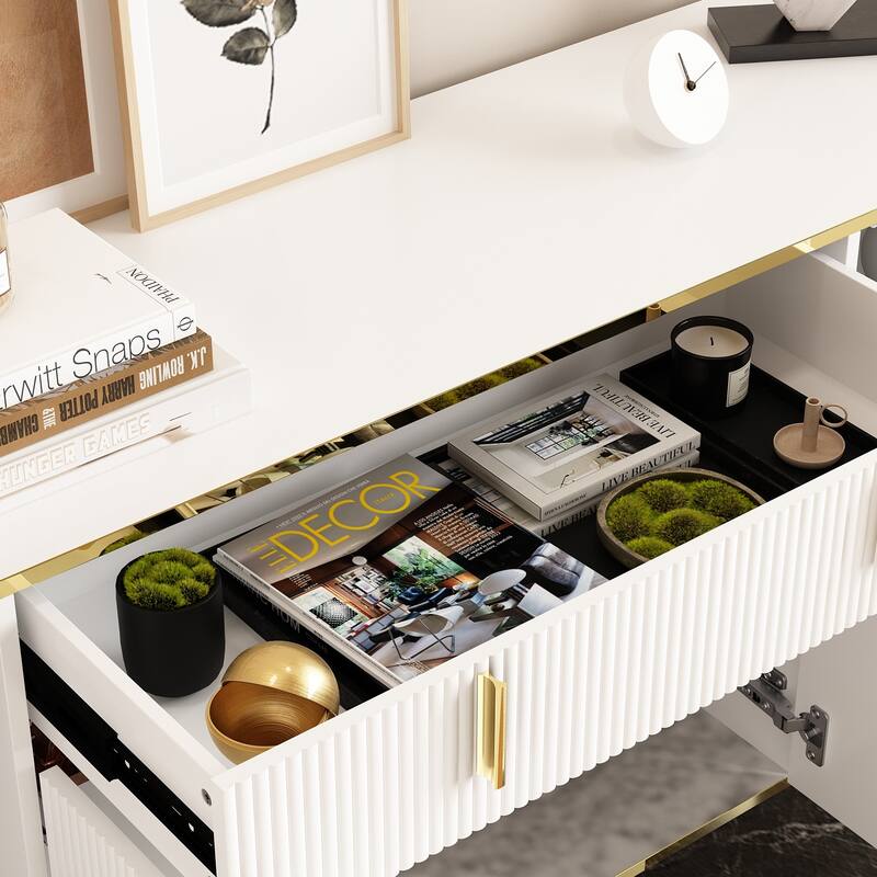 Timechee Kitchen Sideboard End Table Entry Accent Storage Cabinet