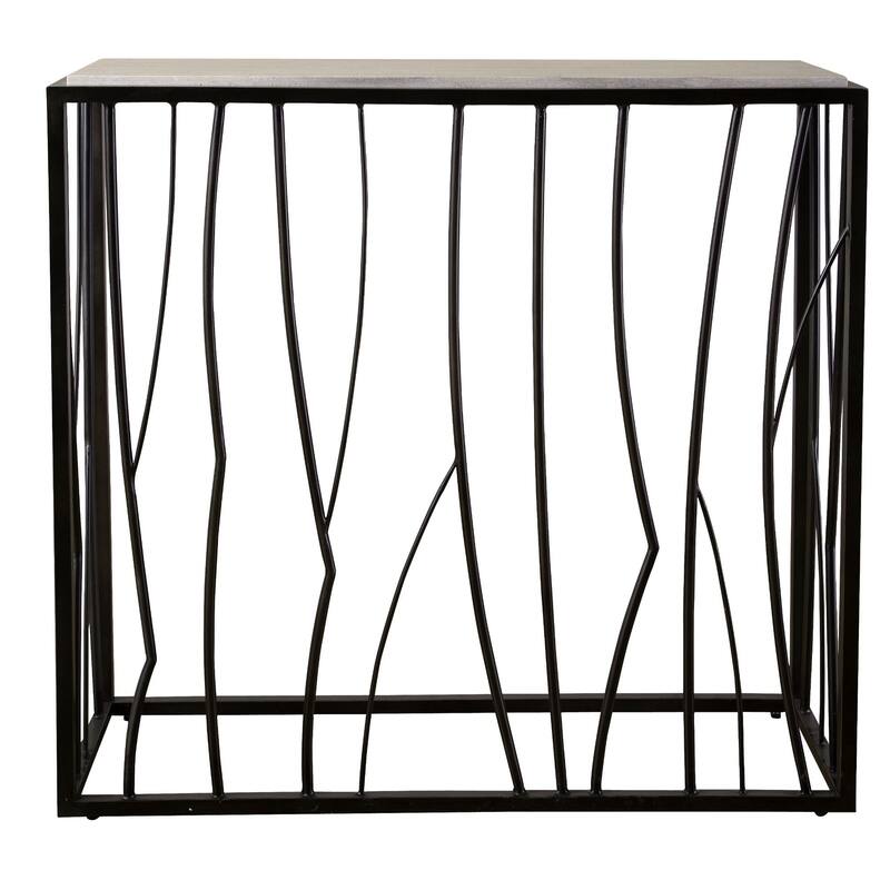 36" Black and Ivory Contemporary Rectangle Console Table