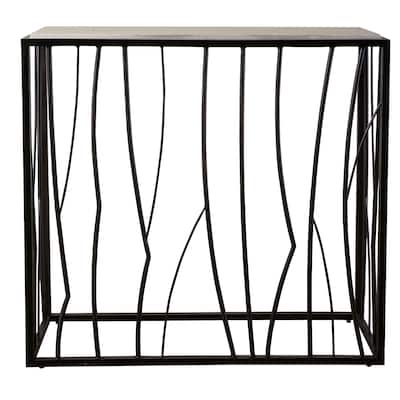 36" Black and Ivory Contemporary Rectangle Console Table