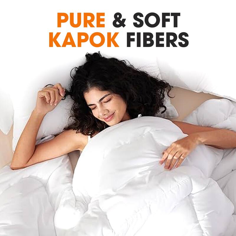 Cheer Collection Natural Kapok Fiber Comforter with Luxurious Microfiber Cover