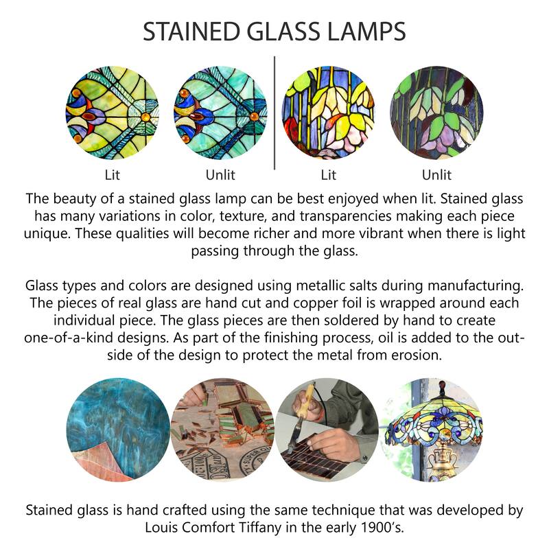Copper Grove Autumn Leaves Stained-Glass 24.5-inch Tiffany-style Lamp - 16"L x 16"W x 24.50"H