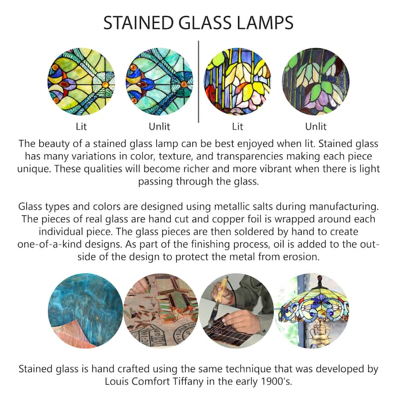 Emily River of Goods Autumn Leaves Stained Glass 62-Inch Floor Lamp - 18" x 18" x 62"