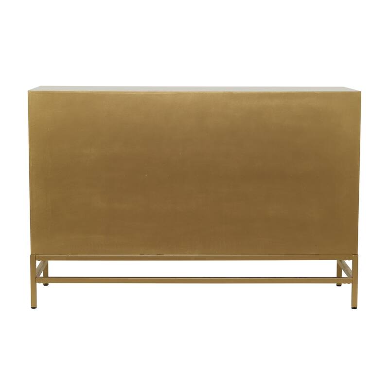 Gold Wooden 3 Door Room Cabinet or 3 Drawer Chest with Mirrored Front