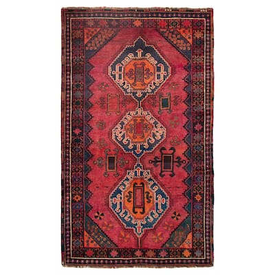 ECARPETGALLERY Hand-knotted Melis Red Wool Rug - 5'5 x 9'2