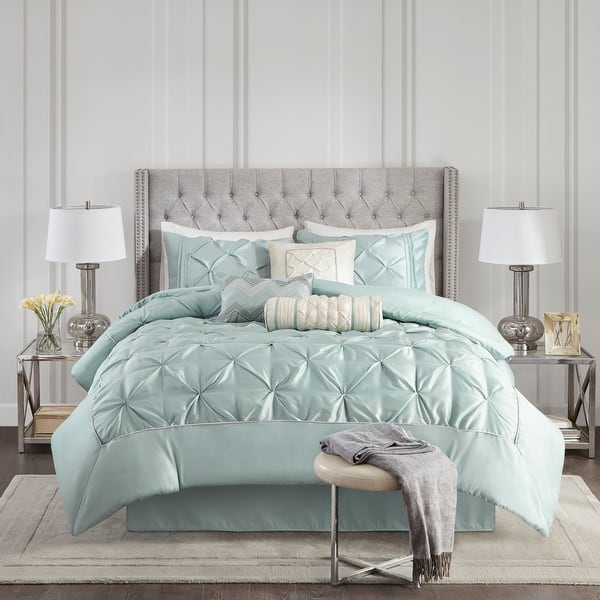 Madison Park Lafayette Seafoam 7piece Comforter Set Bed Bath