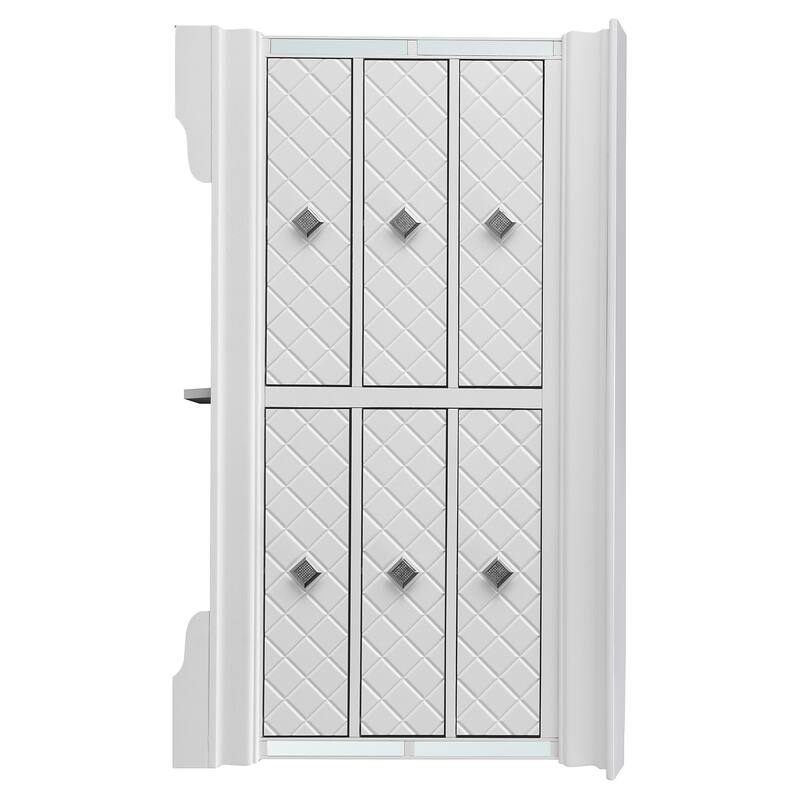 Embossed 6-Drawer Wooden Dresser - 59" - White