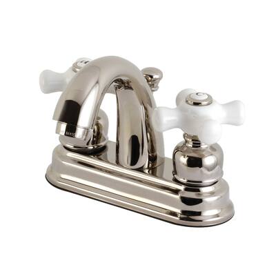 Restoration Two-Handle 3-Hole Deck Mount 4 in. Centerset Bathroom Faucet