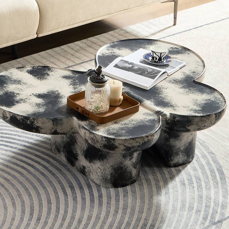 Butterfly-Shaped Coffee Table Sofa Side Table, Center Table Accent Table with Dynamic Flowing Design for Living Room
