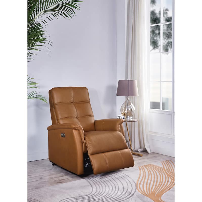 Hydeline Logan Power Headrest Top Grain Leather Recliner Chair