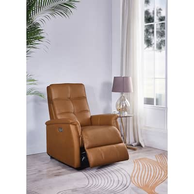 Hydeline Logan Power Headrest Top Grain Leather Recliner Chair