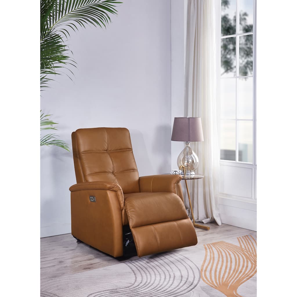 Hydeline Logan Power Headrest Top Grain Leather Recliner Chair