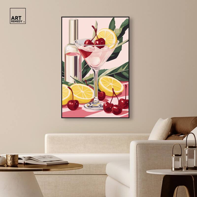 Cherry Lemon Drink Canvas by Art Remedy