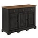 preview thumbnail 18 of 56, Eleanor Wood Cabinet Buffet Server by iNSPIRE Q Classic Oak Top with Antique Black Base