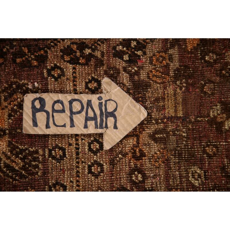 Qashqai Persian Antique Rug Hand-Knotted Vegetable Dye Wool Carpet - 4'8"x 7'9"