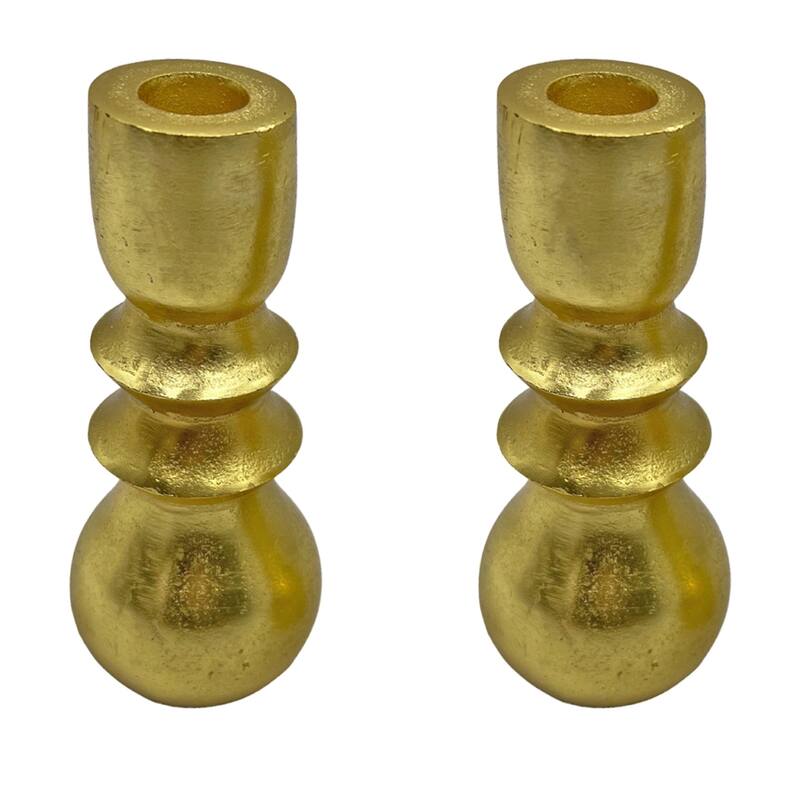 7 Inch Decorative Handmade Aluminum Modern Candle holder Set of 2 - 3 x 3 x 6.5 in