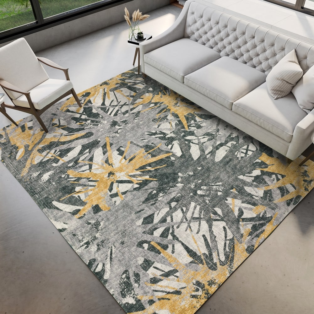Indoor/ Outdoor Addison Bravado Abstract Starburst Washable Area Rug