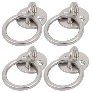 316 Stainless Steel 9mm Thick Ring Oblong Sail Shade Pad Eye Plate 2pcs 