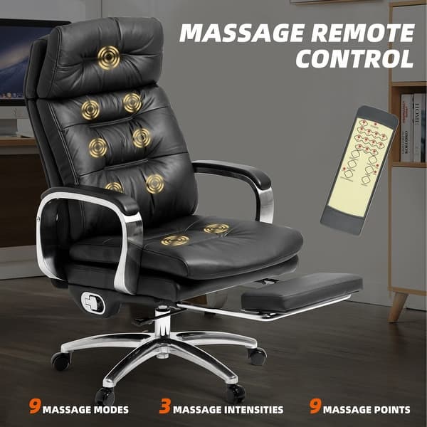 Kinnls Vane Office Massage Chair with Footrest Management Executive