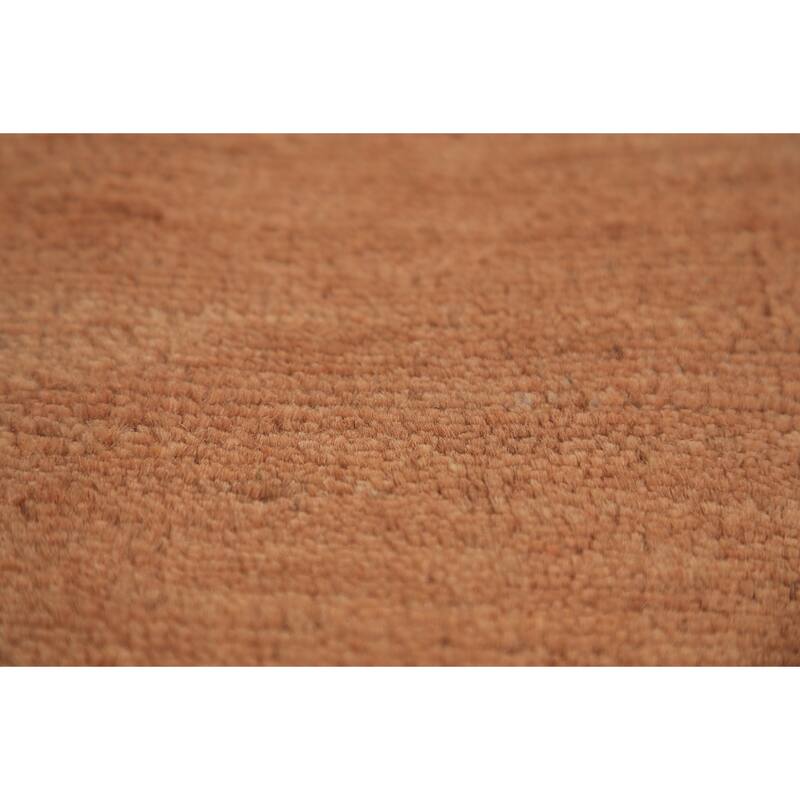 Modern Gabbeh Area Rug Handmade Oriental Solid Wool Carpet - 5'7" x 7'11"