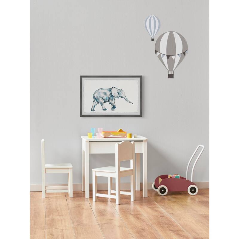 Beachy Elephant Wall Art Print Framed Canvas Painting for Living Room Decor 30x20