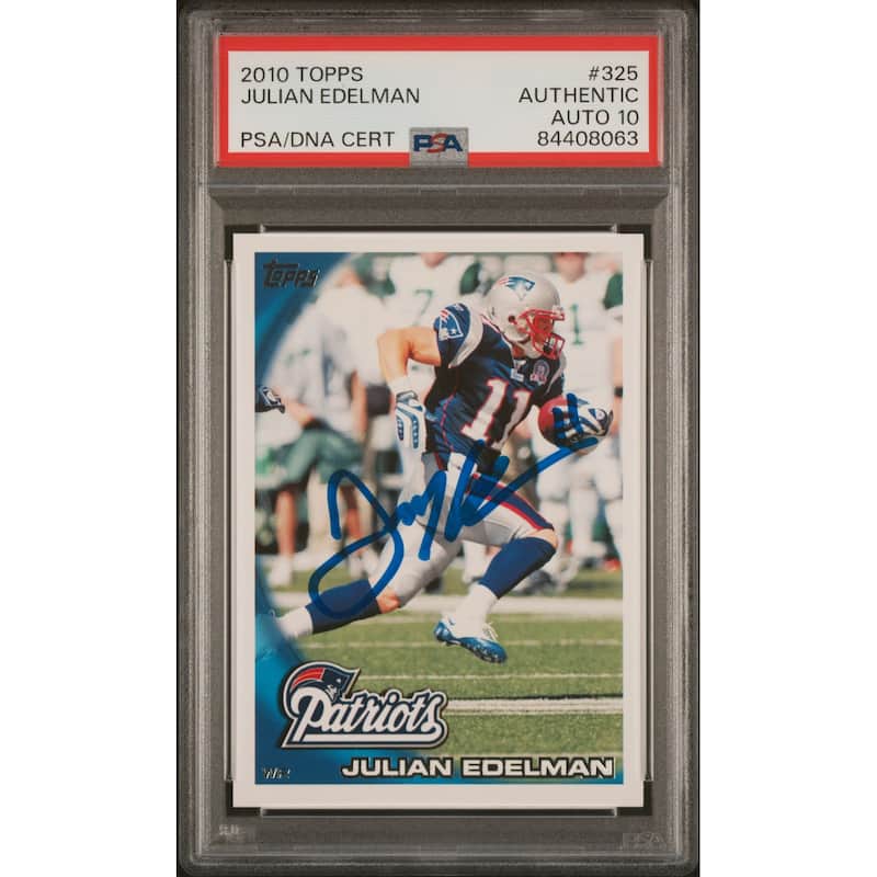 Julian Edelman 2010 Topps Signed Rookie Card #325 Auto Graded PSA 10 84408063 - 8'6" x 11'6"